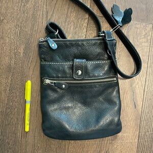 Roots Leather Crossbody Bag